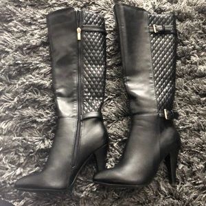 Black quilted boot